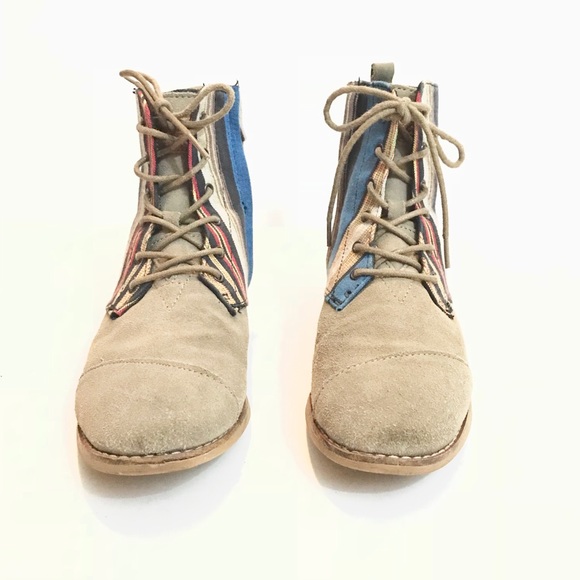 ***SOLD***TOMS | Alboot Combat Striped Ankle Boot - Picture 3 of 7